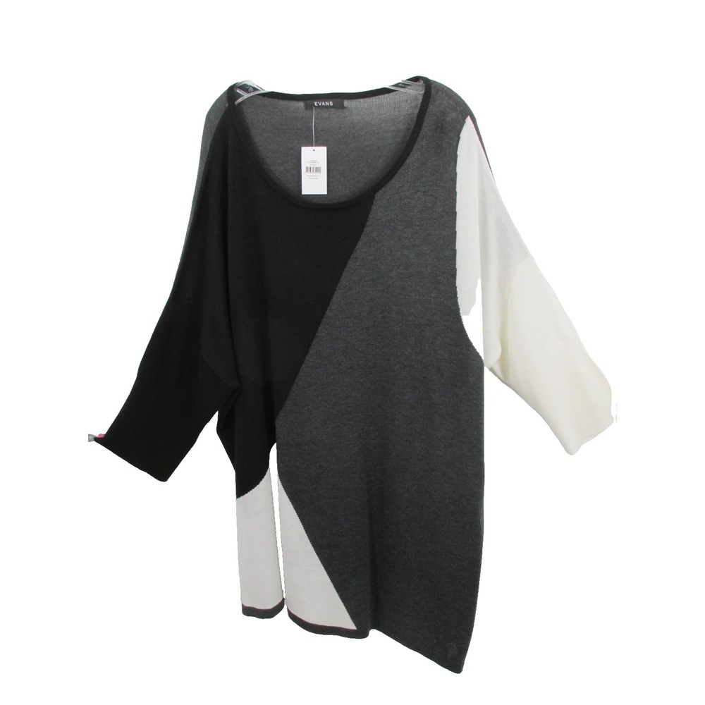 Evans Women Multicolor Color Block Pullover Tunic Sweater 26/28 00212790